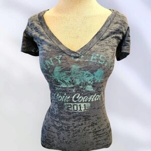 Kenny Chesney 2011 Country Concert Tour Graphic Long Slim Fit Baby Tee - Sz S
